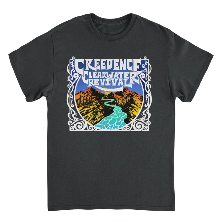 Retro Mountains Black T-Shirt (Credence Clearwater Revival)