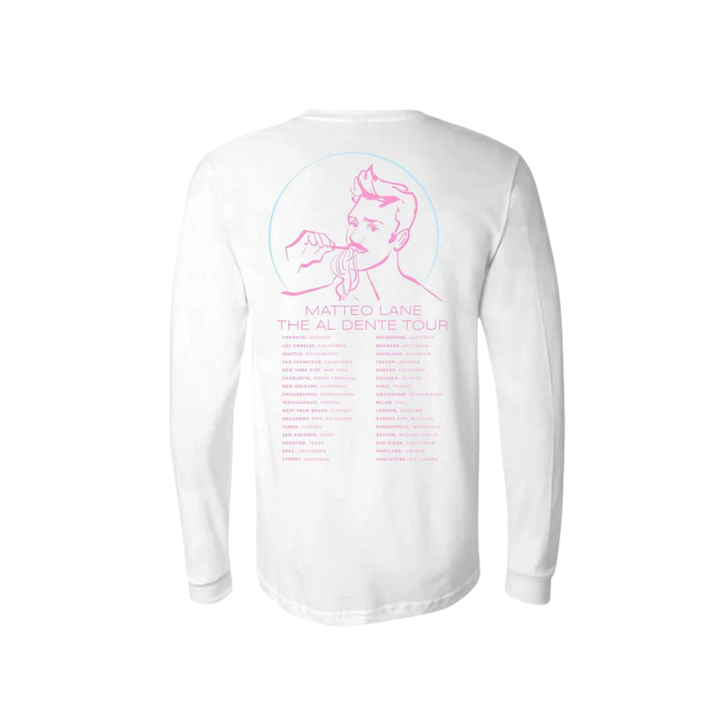 Al Dente Tour Unisex Long Sleeve Tee - White (Matteo Lane)