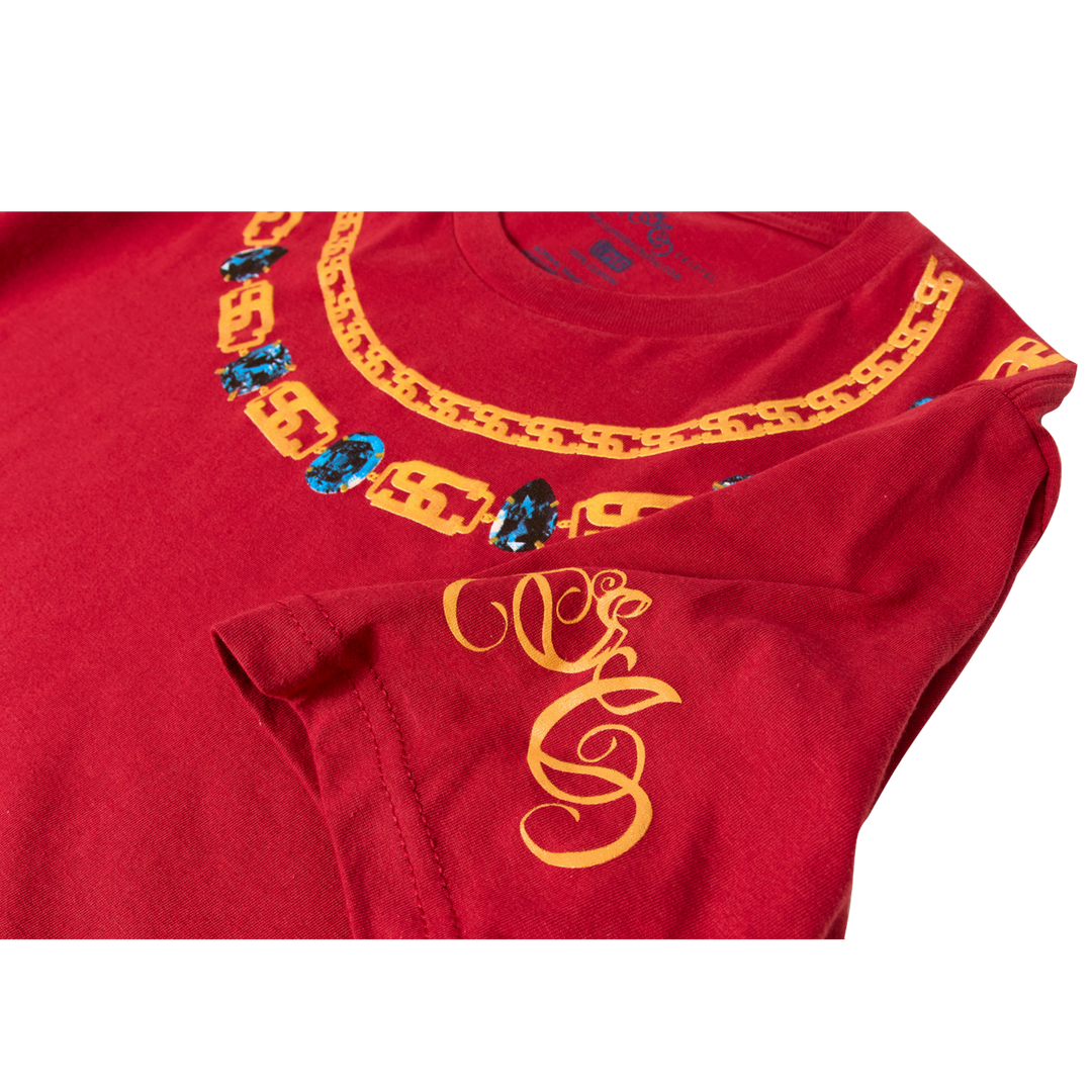 Jewels Chains Tee - Burgundy (Sapphira Cristál)